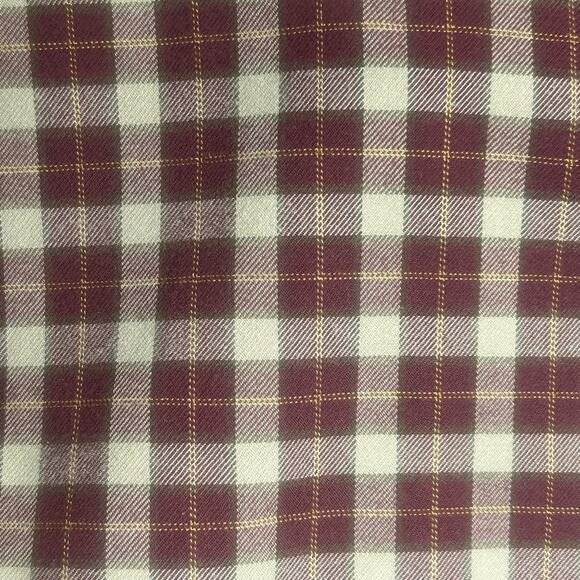 Eddie Bauer Relaxed Fit Mens Large Burgundy Grey Yellow Plaid Long Sleeve Shirt - Picture 10 of 12